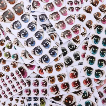 10 pari novih Duge Trepavice Naljepnice za oči Slatka Crtani Anime Lik baby Doll Face Organ Pasteur Glinene Naljepnice DIY Pribor za lutke 4