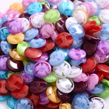 14# 9 mm 50 kom. Prozirne gumbe od smole u obliku cvijeta Trendy 1 Otvor za Šivanje gumbe za Scrapbooking Odjeća DIY Pribor za odjeću