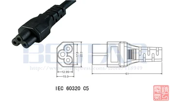 20 CM Australski AC Kabel napajanja na ac priključak IEC 320 C5 Клеверный list kratki kabel za napajanje za ac adaptera u Laptop