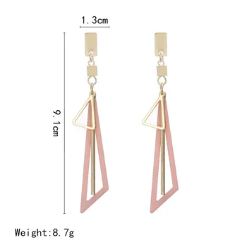 2020 Nove šuplje naušnice ženski korejski temperament duge geometrijski trokut u boji naušnice-privjesci Ženski nakit