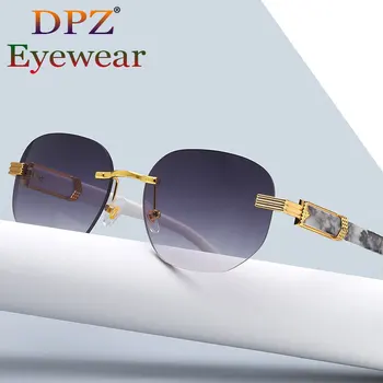 2021 Moda Stil rimless Hladan Mramor Zrna Sunčane naočale Za žene i Za muškarce Vintage Klasični Elitni brand Dizajn Sunčane naočale Ženske nijanse