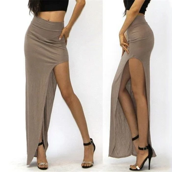 2021 Nova suknja s visokim strukom ženske Seksualne duge suknje Dama Novost sa otvorenim bočnim prorezom visokim strukom s visokim prorezom Duge maxi suknje 2