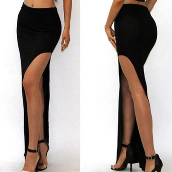 2021 Nova suknja s visokim strukom ženske Seksualne duge suknje Dama Novost sa otvorenim bočnim prorezom visokim strukom s visokim prorezom Duge maxi suknje 4