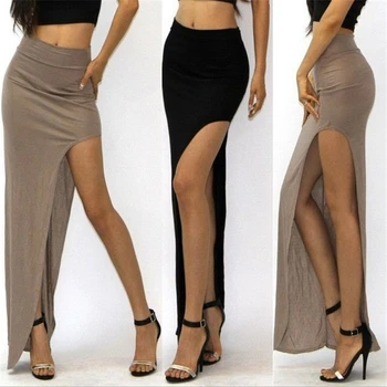 2021 Nova suknja s visokim strukom ženske Seksualne duge suknje Dama Novost sa otvorenim bočnim prorezom visokim strukom s visokim prorezom Duge maxi suknje 5