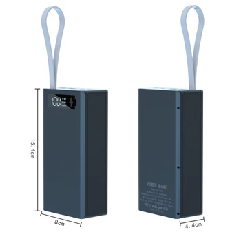 2021 Novi baterijski paket za Napajanje Torbica-Držač punjača Dual USB LCD zaslon Podrška Brz i bežični punjač 12*18650 Kućište baterije 1