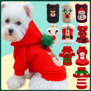 2022 Božićno odjeća za pse Božićne Veste za pse Djed Mraz Odjeća za pse Malih Srednjih Chihuahua štenci Zima 1