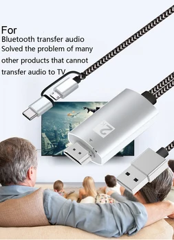 2K Bluetooth Audio USB Tip C Micro USB HD Kabel za HDTV Adapter za Huawei P30 P40 Pro Xiaomi Samsung S20 S10 Android Telefon na tv-u