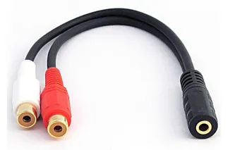 3,5 mm audio jack Ženski na 2 RCA Ženski Adapter Aux Pretvarač Kratkom Razdjelnik Kabel Linije