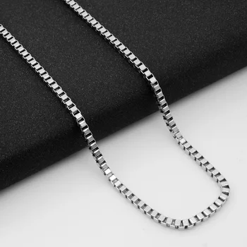 3 MM 7 Stilova 60 cm Posrebreni Lanac od nehrđajućeg čelika Za žene, muškarce, djevojke, ogrlice za hip-hop, Ogrlice s privjescima, nakit 0