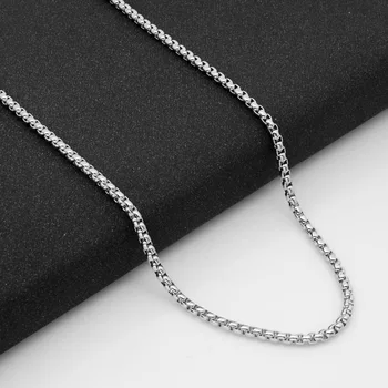 3 MM 7 Stilova 60 cm Posrebreni Lanac od nehrđajućeg čelika Za žene, muškarce, djevojke, ogrlice za hip-hop, Ogrlice s privjescima, nakit 5