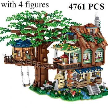 4761шт Model Kuće na drvetu u šumi Gradivni Blokovi s figurama DIY Skupština Cigle od sitnih čestica Igračke za djecu Božićni dar