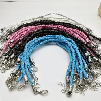 50 KOM 3 mm kožni kabel narukvica lanac nositi perle ili privjesak PU pletena narukvica DIY ručni пятицветный mix