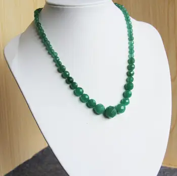 6-14 mm Prirodni Zeleni Smaragd Ogrlica žene i djevojke perle od Jaspis Okrugli veliko kamenje Perle nakit Dizajn