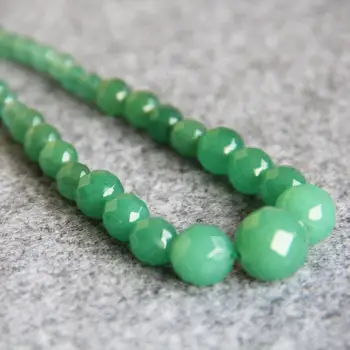 6-14 mm Prirodni Zeleni Smaragd Ogrlica žene i djevojke perle od Jaspis Okrugli veliko kamenje Perle nakit Dizajn 1
