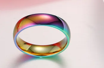 Angažman vjenčano prstenje Nakit koji se Prelijeva Šareni prsten za žene i muškarce nakit veleprodaja prsten od nehrđajućeg čelika