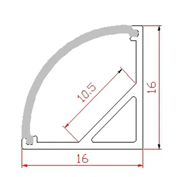 Besplatna Dostava 2 metra 16*16 mm Kutna Montaža Aluminijske led Profil s okruglog objektiv kompatibilan s širina trake u roku od 12 mm