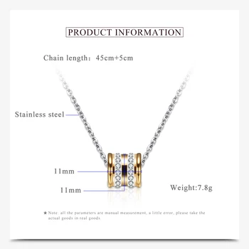 Boje modni donje ogrlica od nehrđajućeg čelika s kristalno CZ u rasutom stanju, Okrugle ogrlice s privjescima, Nakit, poklon