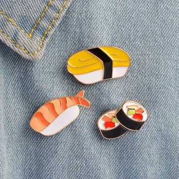 Carttoon Sushi broš Metalne эмалевые igle za žene Traper jakna Ruksak Ovratnik Rever Pin Ikonu Moda Japanski stil Nakit