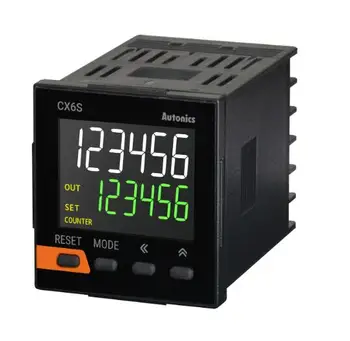 Counter/timer CX6S-1P2, w48xh48 mm, 6 brojeva, LCD zaslon, 1 Postavka, Ulaz PNP ili NPN, predpodešavanje vrijednosti, SPDT Releja(1c) 250 vac, 3A, 2