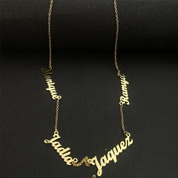 Custom Ogrlica sa nekoliko imena od Nehrđajućeg Čelika za žene, Personaliziranu ogrlicu od perli, Nakit, Božićne darove