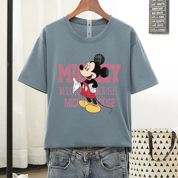 Disney Anime Mickey Mouse t-Shirt Ženska s okruglog izreza i kratkih rukava Svakodnevni негабаритная t-shirt Ženska korejski moda majica Femme Y2K Vrhovima