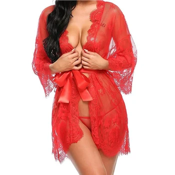 Donje čipkan kimono Ogrtač ženska košulja Donje rublje Nadvoji spavaćica je Seksi donje rublje Ženska Erotska пижама