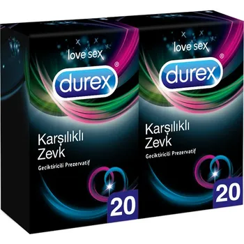 Durex karşılıklı zevk geciktirici 40 adet prezervatif ekstra paketi