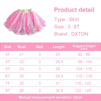 DXTON Suknja za djevojčice, Dječje mrežaste mini-suknje u stilu patchwork za djevojčice Suknja-svežanj Princeza Odjeću Slojeve Loptu haljina za ples Dječje suknja za prom