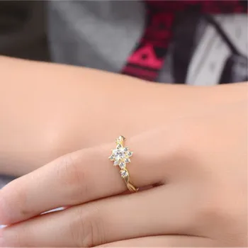 Fin nakit Prstenje za žene Čistog Srebra 925 sterling Cvijet Kubni Cirkonij Zlatni Prsten za mladence Angažman Angažman Boje Анилло