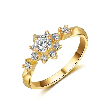Fin nakit Prstenje za žene Čistog Srebra 925 sterling Cvijet Kubni Cirkonij Zlatni Prsten za mladence Angažman Angažman Boje Анилло 2