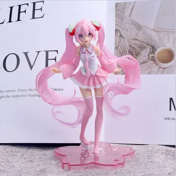 Japan Мику 15 cm Anime PVC Figure Pink Sakura Ghost Igračke za djevojčice Naplativa model Kawaii Toys Lutka Dječji rođendanski poklon