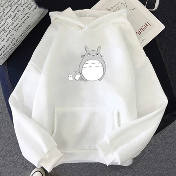Kawaii Totoro Studio Ghibli Hoodies 2021 Novi Slatka Crtani Majica s kapuljačom za žene Japanska Anime Grafička Casual majica ženska vanjska odjeća