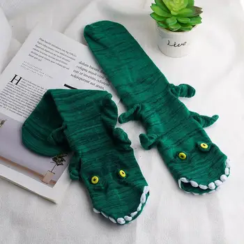 Kreativna pletene čarape od krokodilske kože s morski pas-Хамелеоном, dizajnerske awesome nekonvencionalne, moderne pleteni 3D Čarape za životinje, kat čarape