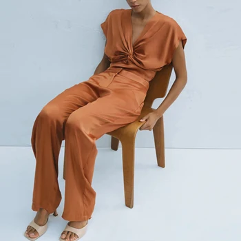 KUMSVAG Ženska ljetna moda Setove iz 2 predmeta Odijela 2021 ZA Običan bluze Majice i hlače Ženske casual odijelo-dvojka Odijevanje 5