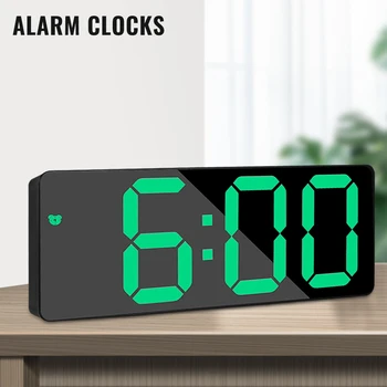 Led Mirror Alarm, Digitalni Sat Stolni sa повтором Probude Svjetlo Elektronski Veliki Prikaz Temperature, Sat Vremena Za uređenje Doma