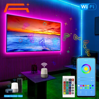 Led traka WiFi, Google Home Upravlja aplikacijom, Sinkronizacija glazbe, Promjena boje led traka za dekor spavaće sobe Božić 6 M 12 M 15 M 20 M 4