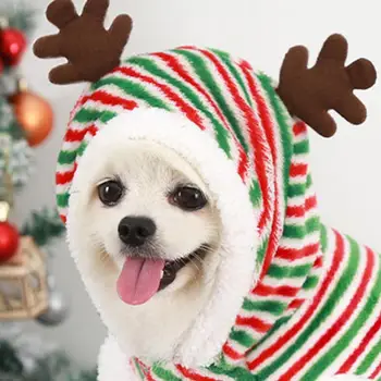 Majica s kapuljačom za kućne ljubimce u boji s uzorkom u traku Cosplay za kožu Toplim Psi i Mačke Kaput s kapuljačom Božićni pulover Odjeću odjeća za kućne ljubimce