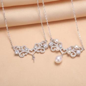 [MeiBaPJ]Moda klasa AAAA nakit od slatkovodnih bisera za žene u obliku srca privjesak ogrlica bijela s925 nakit od srebra 1