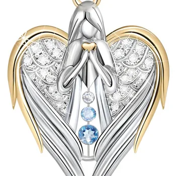 MIQIAO 925 Sterling Srebra Ljudski Angel Diamond Privjesak Lanac Ogrlica za Žene Djevojka Moda Korejski Stil Gotike Ogrlicu Kpop Poklon 1
