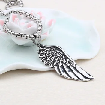 Modni Muške ogrlice u stilu punk od Nehrđajućeg čelika Chian Berba Gotički rame sa krilima Anđela od perja za muški nakit pribor