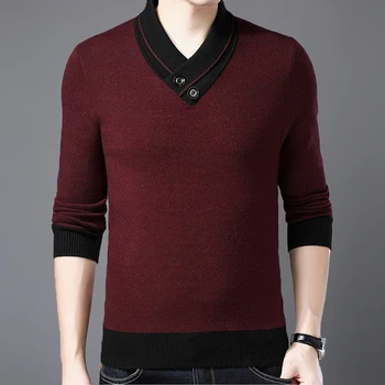 Muški džemper sa V-izrez i dugim rukavima 2021 novi proljetni i jesenski modni muška odjeća pletene veste 1521921