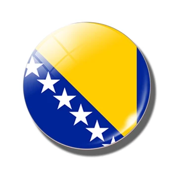 Nacionalna zastava Bosne i Hercegovine 30 mm Magnet za hladnjak Stakleni krov Magnetne Naljepnice za hladnjak Držač za bilješke Ukras kuće