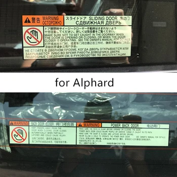 Naljepnica za polaganje automobila Klizna Vrata Upozorenje na Umu Servis Poklopac Motora PVC Naljepnice za Alphard