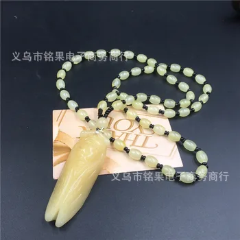 Novi Žute Klesanog Amulet Cvrčak Sretan privjesak perle ogrlica Modni Nakit Poklon Suvenir 0