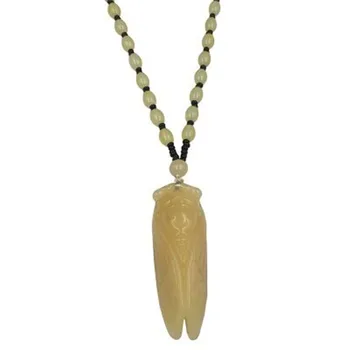Novi Žute Klesanog Amulet Cvrčak Sretan privjesak perle ogrlica Modni Nakit Poklon Suvenir 5