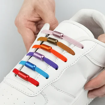 Par Novih ravne elastične vezice bez obruba sa šarenim metalne kopče, jelovnik za Poseban program kreativne dječje odrasli tenisice Unisex, Vezice za cipele, Vezice za cipele 3