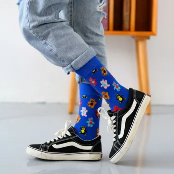 PEONFLY Žene Crtani film Medvjed Sladoled Pamučne Čarape Umjetnost Ženski Uzorak Slatka Kratke Čarape Kawai Moda Životinja Ispis Sretne Čarape