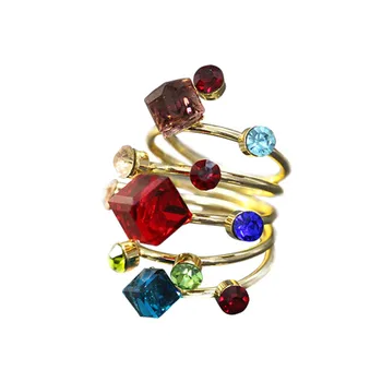 Podesivo laminirano malo латунное prsten od zlatni grah, prsten sa oprugom loptu, kvalitetno donje mini-prsten elegantan nakit