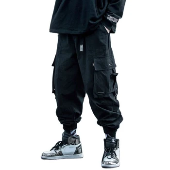Proljeće prevelike ženske sportske hlače Muške pamučne hlače-teretni sa žice Hip-hop Ulica odjeća Slobodna Hip-hop Muška odjeća 2021