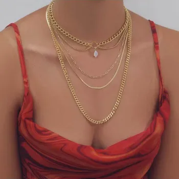 Punk-Kubanske lanac za žene Od nehrđajućeg čelika Zlatni lanac Ogrlica 4 mm Karika Kubanski lanca Ogrlice Za muškarce Modni nakit Poklon 2021 0
